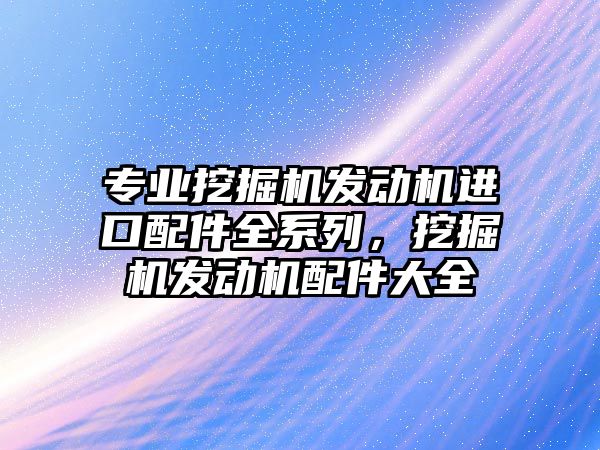 專業(yè)挖掘機發(fā)動機進口配件全系列，挖掘機發(fā)動機配件大全