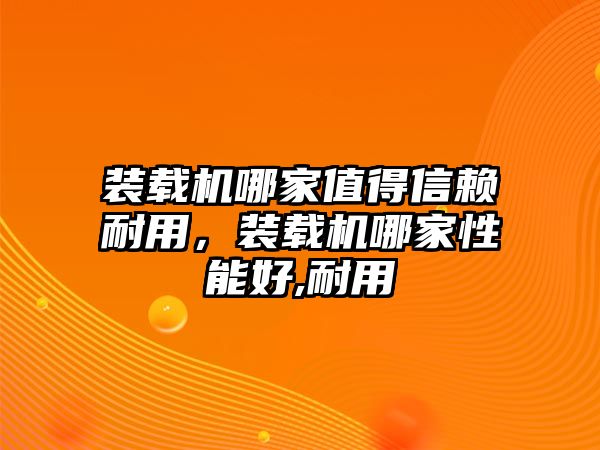 裝載機(jī)哪家值得信賴耐用，裝載機(jī)哪家性能好,耐用