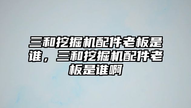 三和挖掘機配件老板是誰，三和挖掘機配件老板是誰啊