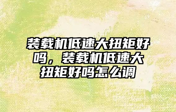 裝載機(jī)低速大扭矩好嗎，裝載機(jī)低速大扭矩好嗎怎么調(diào)