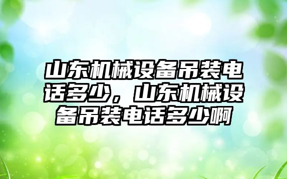 山東機械設備吊裝電話多少，山東機械設備吊裝電話多少啊