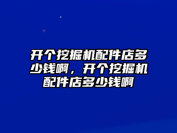 開個挖掘機(jī)配件店多少錢啊，開個挖掘機(jī)配件店多少錢啊