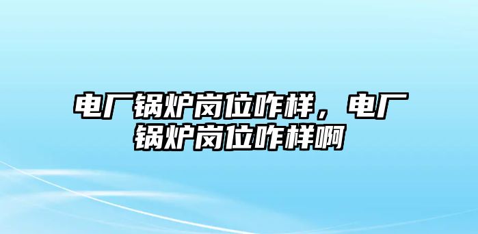 電廠鍋爐崗位咋樣，電廠鍋爐崗位咋樣啊