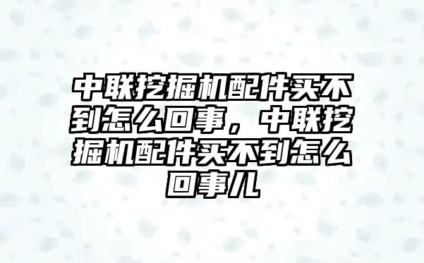 中聯(lián)挖掘機(jī)配件買不到怎么回事，中聯(lián)挖掘機(jī)配件買不到怎么回事兒