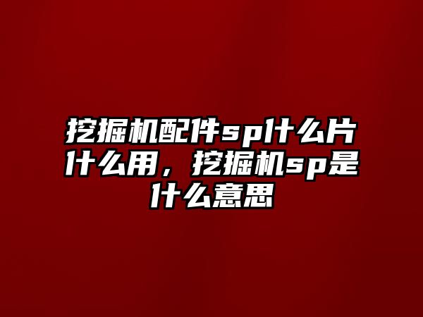 挖掘機(jī)配件sp什么片什么用，挖掘機(jī)sp是什么意思