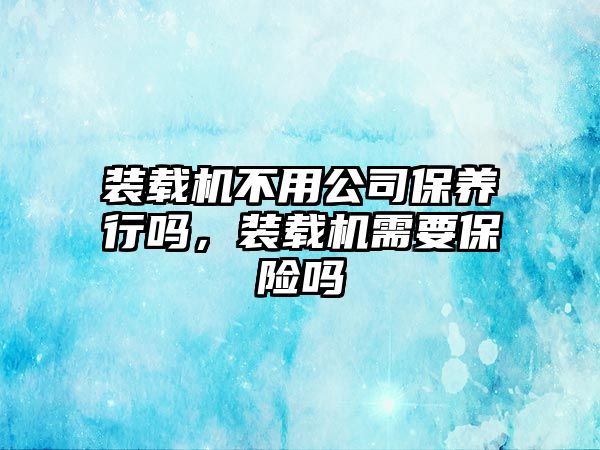 裝載機(jī)不用公司保養(yǎng)行嗎，裝載機(jī)需要保險(xiǎn)嗎