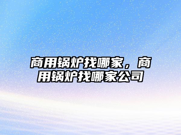 商用鍋爐找哪家，商用鍋爐找哪家公司