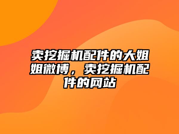 賣挖掘機配件的大姐姐微博，賣挖掘機配件的網(wǎng)站