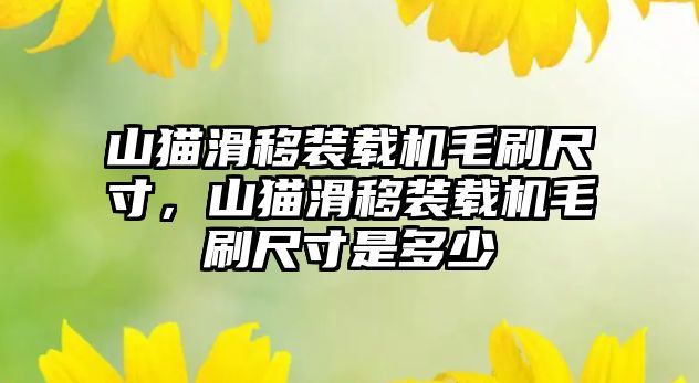 山貓滑移裝載機毛刷尺寸，山貓滑移裝載機毛刷尺寸是多少