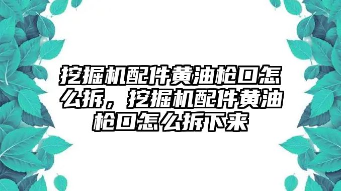 挖掘機配件黃油槍口怎么拆，挖掘機配件黃油槍口怎么拆下來