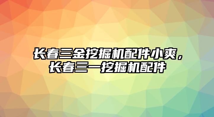 長春三金挖掘機配件小爽，長春三一挖掘機配件