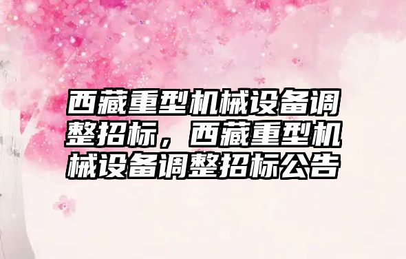 西藏重型機械設備調整招標，西藏重型機械設備調整招標公告