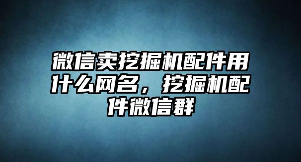 微信賣挖掘機(jī)配件用什么網(wǎng)名，挖掘機(jī)配件微信群