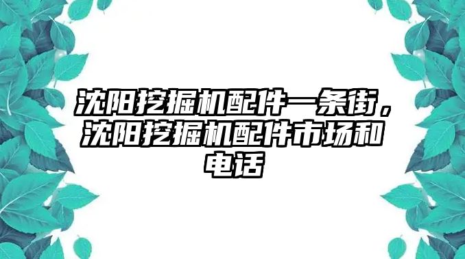 沈陽挖掘機配件一條街，沈陽挖掘機配件市場和電話