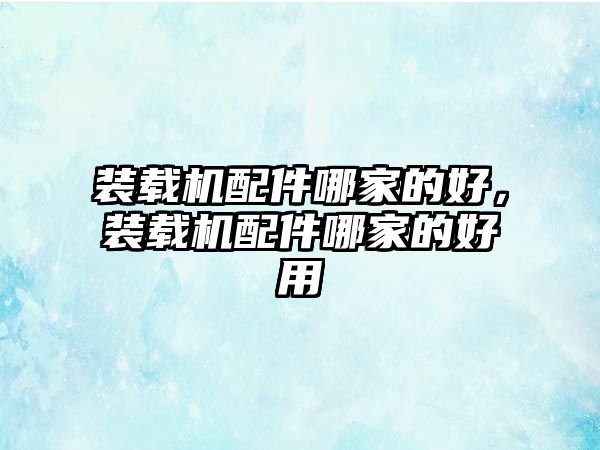 裝載機配件哪家的好，裝載機配件哪家的好用