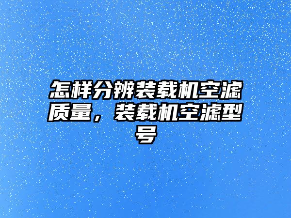 怎樣分辨裝載機空濾質(zhì)量，裝載機空濾型號