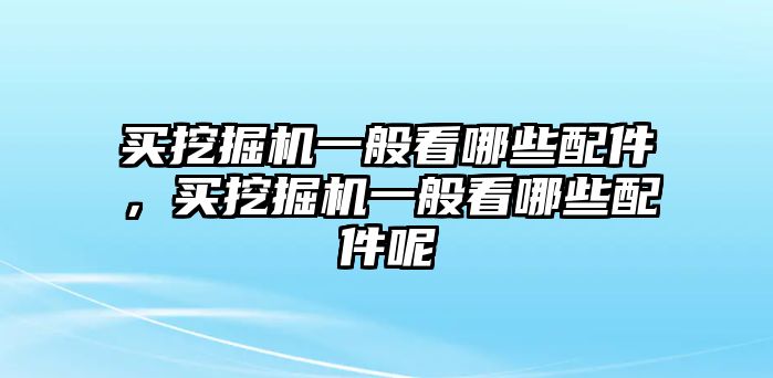 買挖掘機一般看哪些配件，買挖掘機一般看哪些配件呢