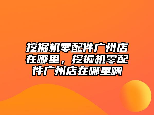 挖掘機(jī)零配件廣州店在哪里，挖掘機(jī)零配件廣州店在哪里啊