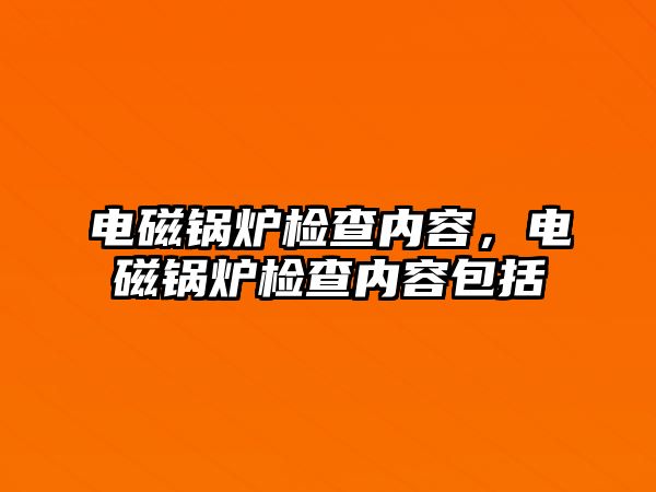 電磁鍋爐檢查內(nèi)容，電磁鍋爐檢查內(nèi)容包括