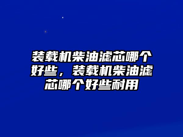 裝載機(jī)柴油濾芯哪個(gè)好些，裝載機(jī)柴油濾芯哪個(gè)好些耐用