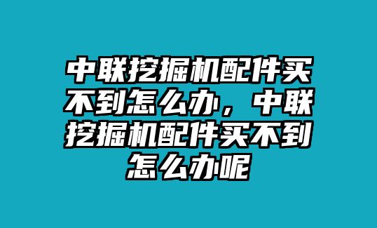 中聯(lián)挖掘機(jī)配件買不到怎么辦，中聯(lián)挖掘機(jī)配件買不到怎么辦呢