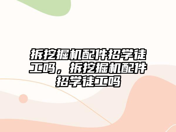 拆挖掘機配件招學(xué)徒工嗎，拆挖掘機配件招學(xué)徒工嗎