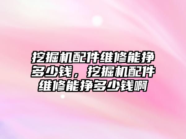 挖掘機(jī)配件維修能掙多少錢，挖掘機(jī)配件維修能掙多少錢啊