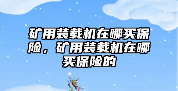 礦用裝載機在哪買保險，礦用裝載機在哪買保險的