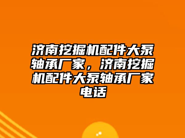 濟南挖掘機配件大泵軸承廠家，濟南挖掘機配件大泵軸承廠家電話