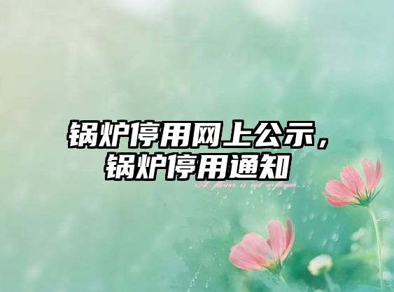 鍋爐停用網(wǎng)上公示，鍋爐停用通知