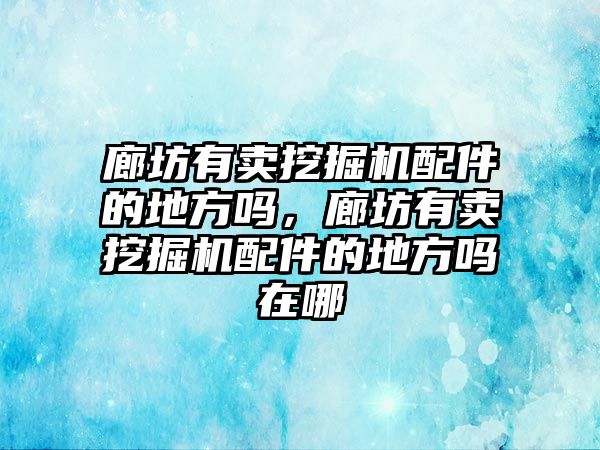 廊坊有賣挖掘機配件的地方嗎，廊坊有賣挖掘機配件的地方嗎在哪