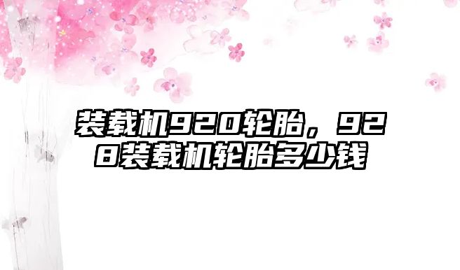 裝載機920輪胎，928裝載機輪胎多少錢