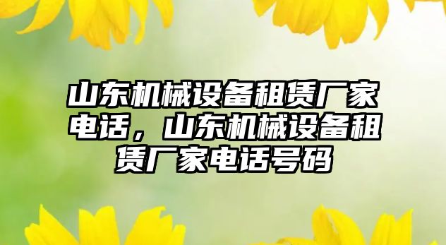 山東機械設備租賃廠家電話，山東機械設備租賃廠家電話號碼