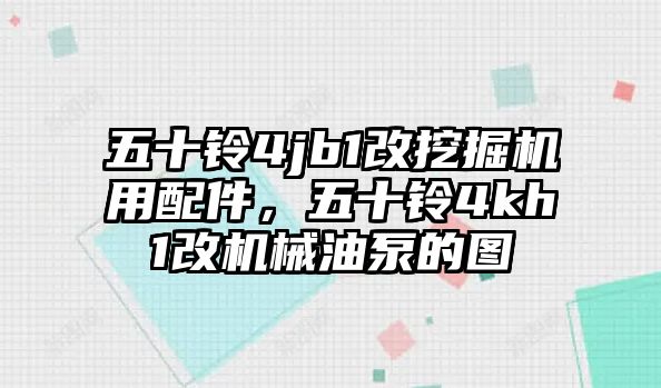 五十鈴4jb1改挖掘機用配件，五十鈴4kh1改機械油泵的圖