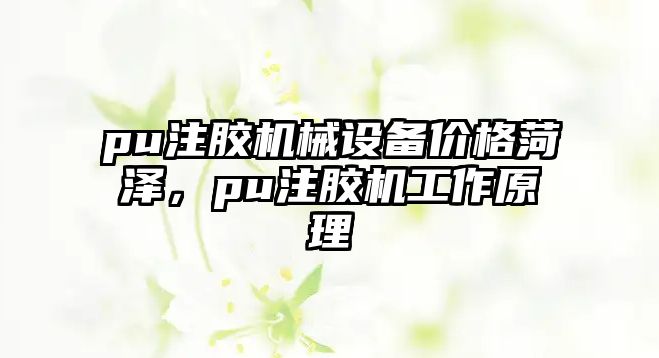 pu注膠機(jī)械設(shè)備價格菏澤，pu注膠機(jī)工作原理