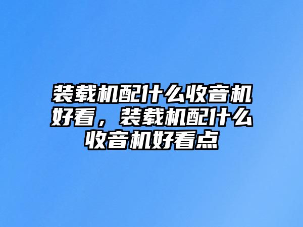 裝載機(jī)配什么收音機(jī)好看，裝載機(jī)配什么收音機(jī)好看點