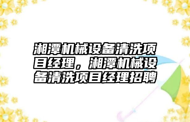 湘潭機械設(shè)備清洗項目經(jīng)理，湘潭機械設(shè)備清洗項目經(jīng)理招聘