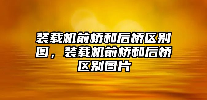 裝載機前橋和后橋區(qū)別圖，裝載機前橋和后橋區(qū)別圖片