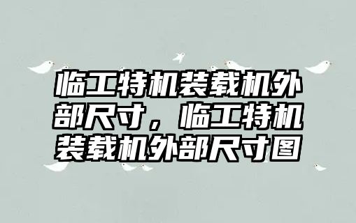 臨工特機(jī)裝載機(jī)外部尺寸，臨工特機(jī)裝載機(jī)外部尺寸圖