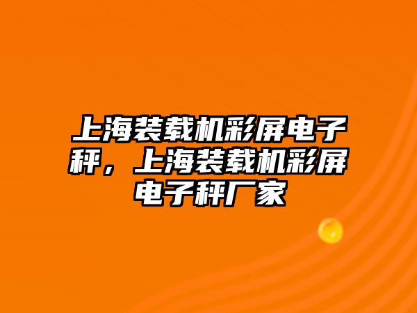 上海裝載機彩屏電子秤，上海裝載機彩屏電子秤廠家