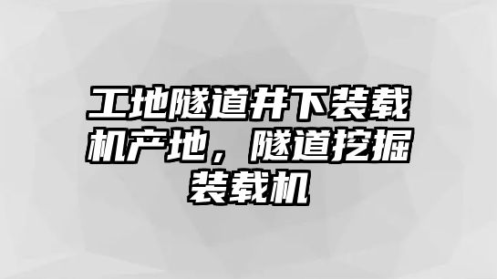 工地隧道井下裝載機(jī)產(chǎn)地，隧道挖掘裝載機(jī)