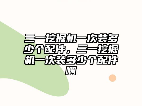 三一挖掘機(jī)一次裝多少個(gè)配件，三一挖掘機(jī)一次裝多少個(gè)配件啊