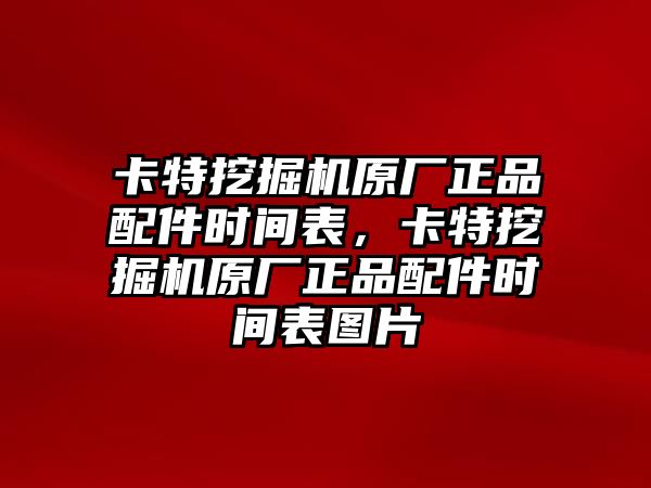 卡特挖掘機(jī)原廠正品配件時(shí)間表，卡特挖掘機(jī)原廠正品配件時(shí)間表圖片