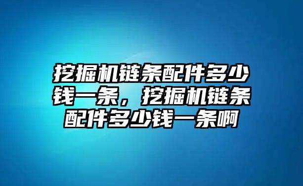 挖掘機(jī)鏈條配件多少錢一條，挖掘機(jī)鏈條配件多少錢一條啊