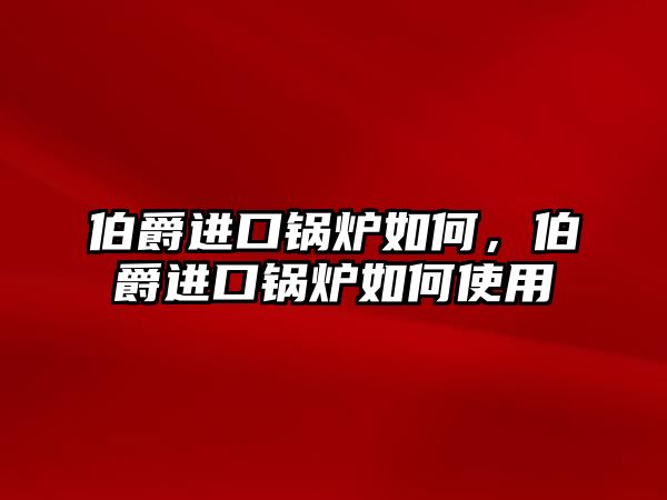 伯爵進口鍋爐如何，伯爵進口鍋爐如何使用