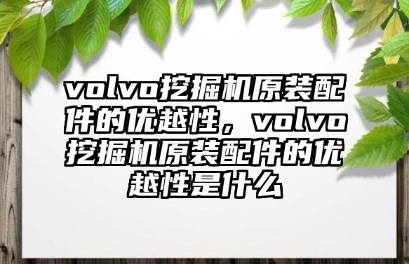 volvo挖掘機(jī)原裝配件的優(yōu)越性，volvo挖掘機(jī)原裝配件的優(yōu)越性是什么