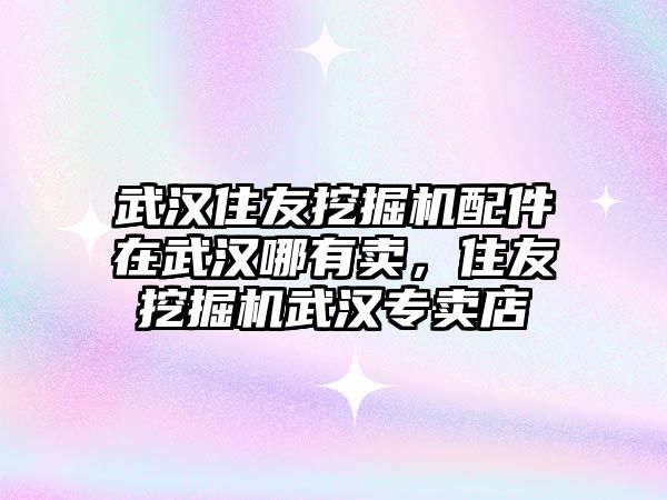 武漢住友挖掘機配件在武漢哪有賣，住友挖掘機武漢專賣店