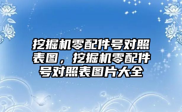 挖掘機零配件號對照表圖，挖掘機零配件號對照表圖片大全