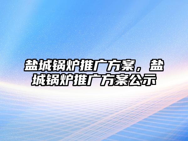 鹽城鍋爐推廣方案，鹽城鍋爐推廣方案公示