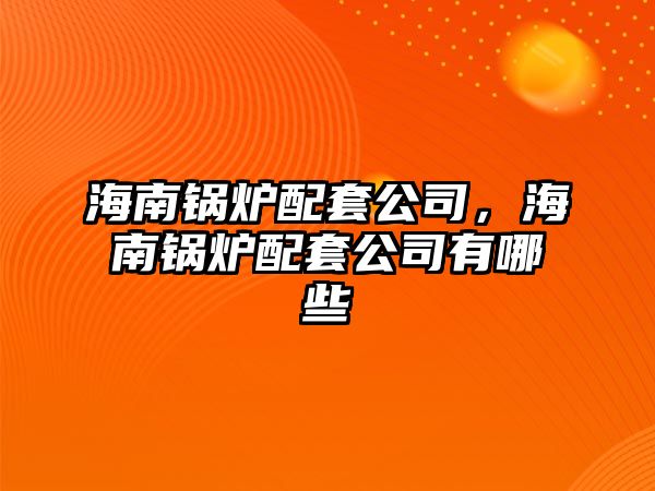 海南鍋爐配套公司，海南鍋爐配套公司有哪些